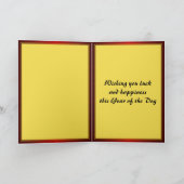 Elegant Chinese New Year Dog Gold Lanterns Feestdagen Kaart (Binnen)