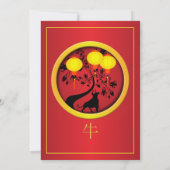 Elegant Chinese New Year OX Gold Lantaarns Kaart (Achterkant)