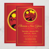 Elegant Chinese New Year OX Gold Lantaarns Kaart (Voorkant / Achterkant)