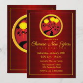 Elegant Chinese nieuwjaarslonken Kaart (Voorkant / Achterkant)