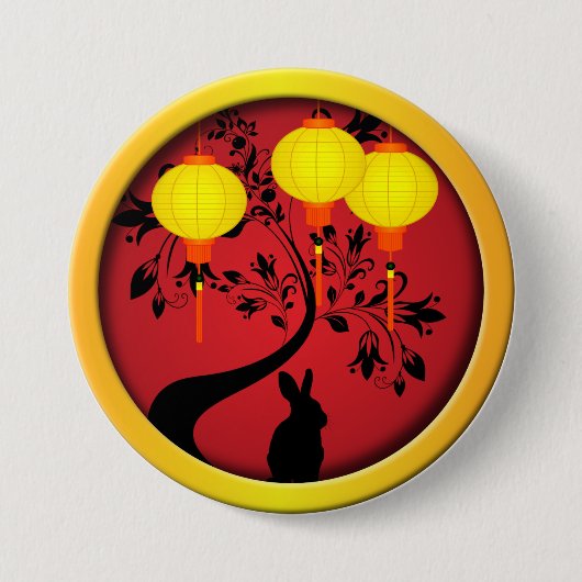 Elegant Chinese nieuwjaarslonken Ronde Button 7,6 Cm (Voorkant)