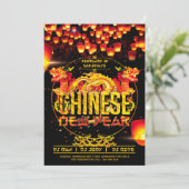 Elegant Chinese nieuwjaarsuitnodiging Kaart (Staand voorkant)