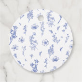 Elegant Chinoise Dusty Blue Floral Vrijgezellenfee Bedankjes Labels (Achterkant)