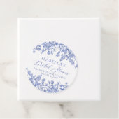 Elegant Chinoise Dusty Blue Floral Vrijgezellenfee Bedankjes Labels (In situ)