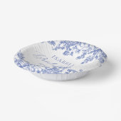 Elegant Chinoise Dusty Blue Floral Vrijgezellenfee Papieren Kommen (Gebogen)