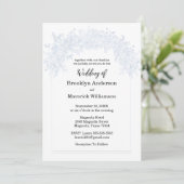 Elegant Chinoiserie Blue Floral Wedding Invitation Kaart (Staand voorkant)