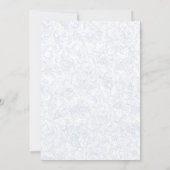Elegant Chinoiserie Blue Floral Wedding Invitation Kaart (Achterkant)