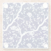 Elegant Chinoiserie Blue & White Glazen Onderzetter (Achterkant)