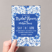 Elegant Chinoiserie Bridal Shower Invitation Acryl Uitnodigingen (Insitu (Draagbaar))
