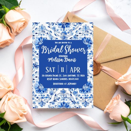 Elegant Chinoiserie Bridal Shower Invitation Kaart