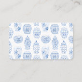 Elegant Chinoiserie Diaper Raffle Boy Baby shower Informatiekaartje (Achterkant)