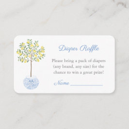 Elegant Chinoiserie Diaper Raffle Boy Baby shower Informatiekaartje