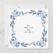 Elegant Chinoiserie Floral Blue Vrijgezellenfeest Kaart (Achterkant)