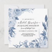 Elegant Chinoiserie Floral Blue Vrijgezellenfeest Kaart (Voorkant)