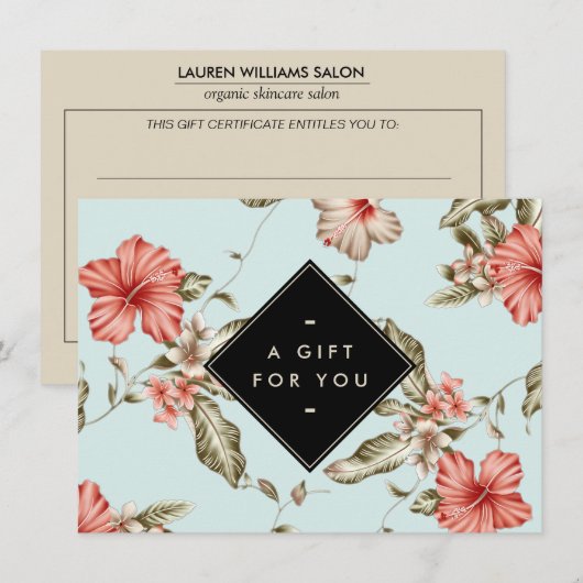 Elegant Chinoiserie Floral Pattern Gift Kaart (Voorkant / Achterkant)