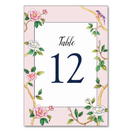 Elegant Chinoiserie Floral Pink Kaart