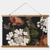 Elegant Chinoiserie geïnspireerde Floral Blooms Hangend Wandkleed (Voorkant)