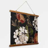Elegant Chinoiserie geïnspireerde Floral Blooms Hangend Wandkleed (Gebogen)