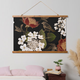 Elegant Chinoiserie geïnspireerde Floral Blooms Hangend Wandkleed