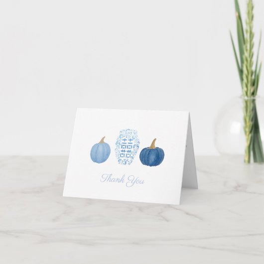 Elegant Chinoiserie Pumpkins Vrijgezellenfeest Bedankkaart (Voorkant)