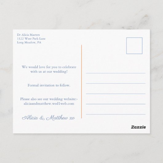 Elegant Chinoiserie Pumpkins Wedding Save the Date Briefkaart (Achterkant)