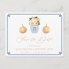 Elegant Chinoiserie Pumpkins Wedding Save the Date Briefkaart