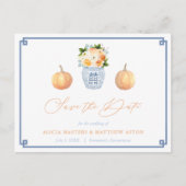 Elegant Chinoiserie Pumpkins Wedding Save the Date Briefkaart (Voorkant)