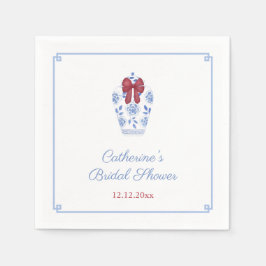 Elegant Chinoiserie Vakantie Vrijgezellenfeest Par Servet