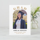 Elegant chique Afstudeerder foto boog Afstuderen Kaart (Staand voorkant)