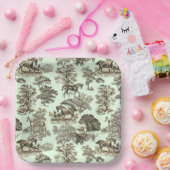 Elegant chique  beige rustieke paardentoilet papieren bordje (Feest)