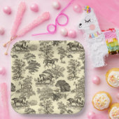 Elegant chique  beige rustieke paardentoilet papieren bordje (Feest)