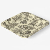 Elegant chique  beige rustieke paardentoilet papieren bordje (Gebogen)