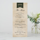 Elegant  Chique Bibliotheek Boek Hoesje Bruiloft Menu (Staand voorkant)