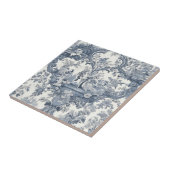 Elegant chique  Blauw toile de jouy Tegeltje (Zijkant)