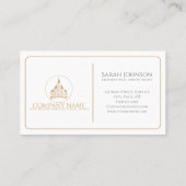 Elegant chique blauw, wit, bruin makelaar visitekaartje (Achterkant)