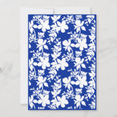 Elegant chique blauw | Witte bloemenpatroon Verjaa Kaart (Achterkant)