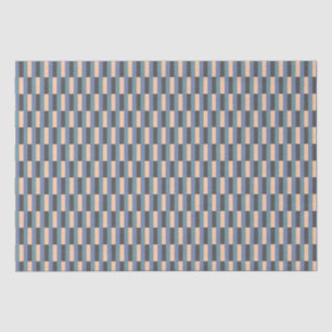 Elegant chique blauwe tinten en perzik geometrisch tissuepapier