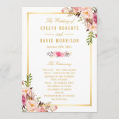 Elegant chique bloemen DIY bruiloft programma fans Programmakaart (Voorkant)