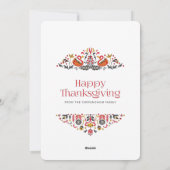 Elegant chique bloemenblad Thanksgiving gedicht Feestdagenkaart (Achterkant)