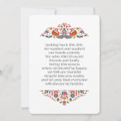 Elegant chique bloemenblad Thanksgiving gedicht Feestdagenkaart (Voorkant)