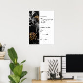 Elegant Chique Bloemengids voor verlovingsfeest Poster (Thuiskantoor)