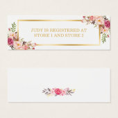 Elegant chique bloemengoud Lijst | Registerbijlage Mini Visitekaartjes (Voorkant /achterkant)