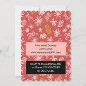 Elegant chique bloemenzwart roze bruiloft uitnodig kaart (Achterkant)