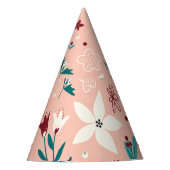 Elegant chique bloemig roze feesthoedjes (Voorkant)