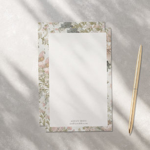 Elegant chique bloemmonogram briefpapier