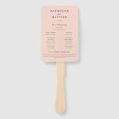 Elegant chique blush roze bruiloft ceremonie progr handwaaier (Voorkant)