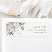 Elegant chique blush Waterverf bloemenadres Etiket (Insitu)