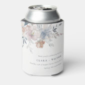 Elegant chique blush Waterverf bloemenbruiloft Blikjeskoeler (Blikje Achterkant)