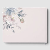 Elegant chique blush Waterverf bloemenbruiloft Gastenboek (Achterkant)