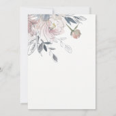 Elegant chique blush Waterverf bloemenbruiloft Kaart (Achterkant)
